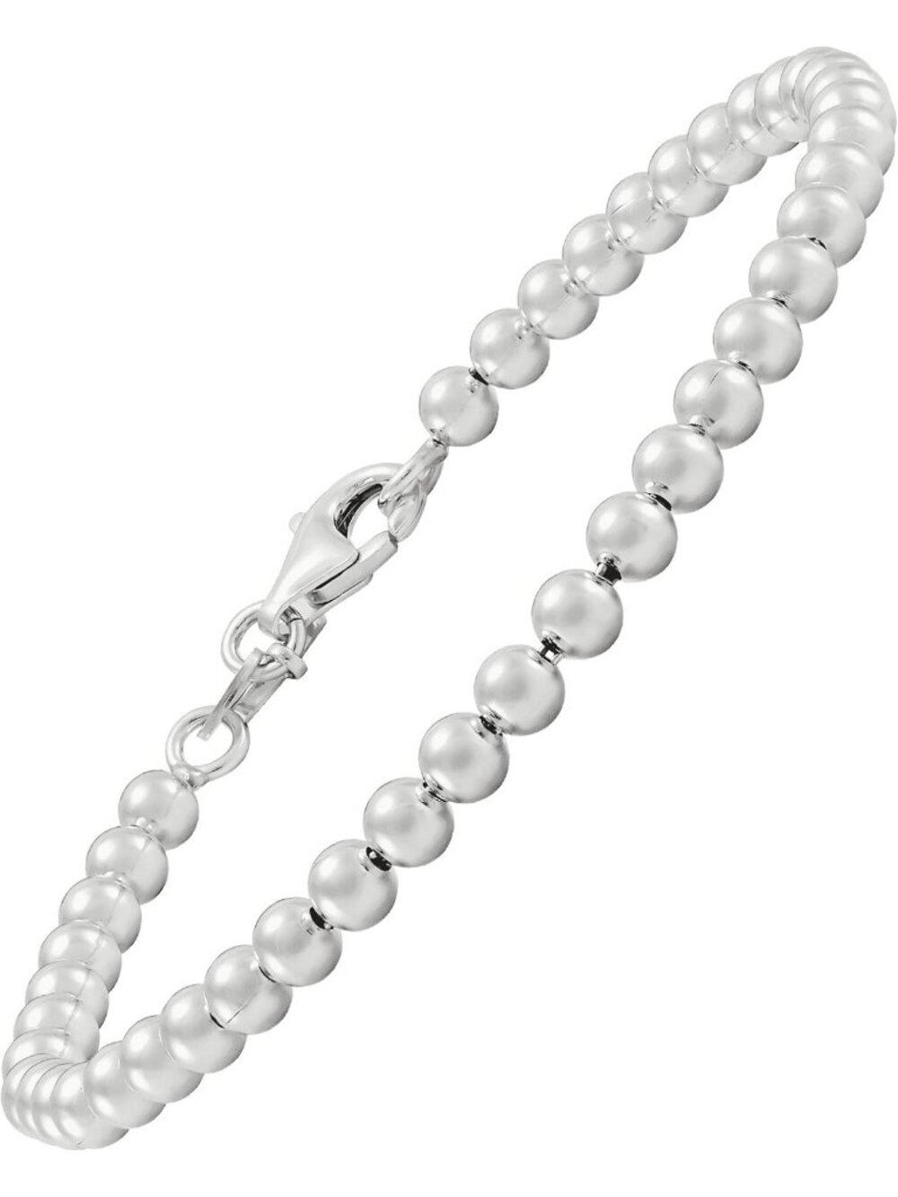 Sterling Silver Beaded Bracelet, 7.5” Adjustable, Elegant Jewelry Gift